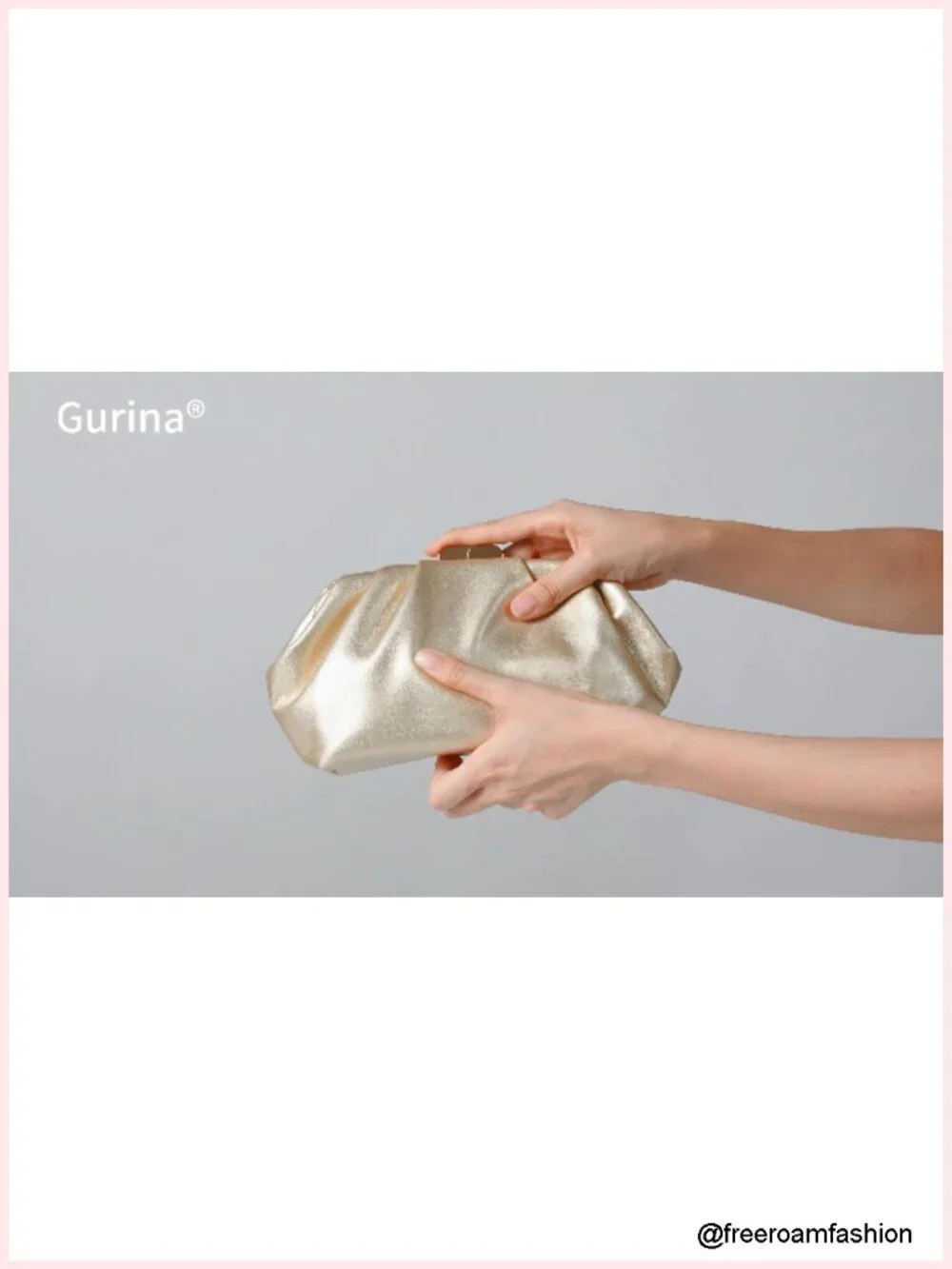 Pleated PU Clutch Purse Evening Bag with Detachable Chain